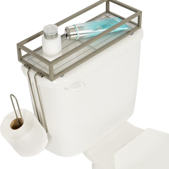 Over-the-toilet Tray with Toilet Paper Holder - Picture 2 of 3